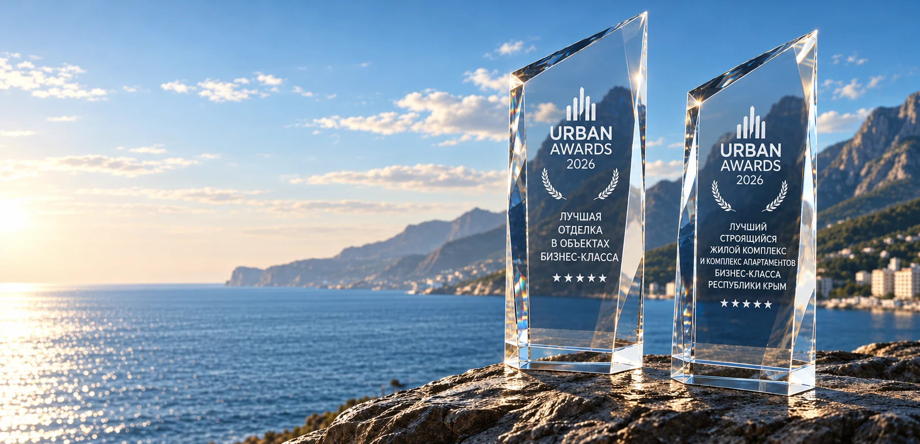 Награды Urban Awards на фоне побережья
