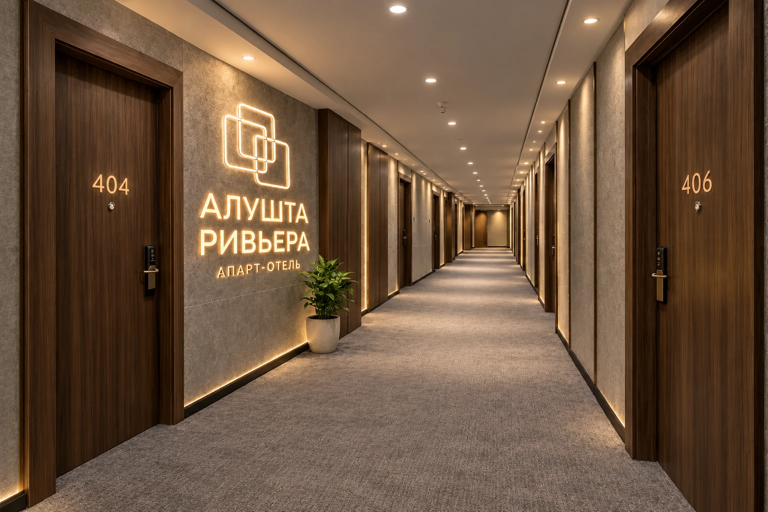 Алушта-Ривьера — холл этажа, визуализация